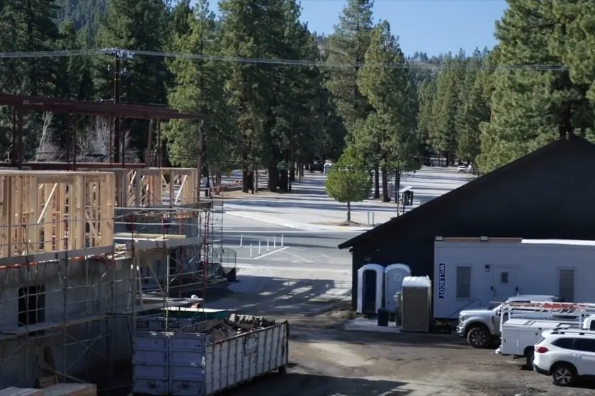 An active construction site shows exterior plumbing and building work underway near Cerritos, CA on About Cerritos Plumbing Pros