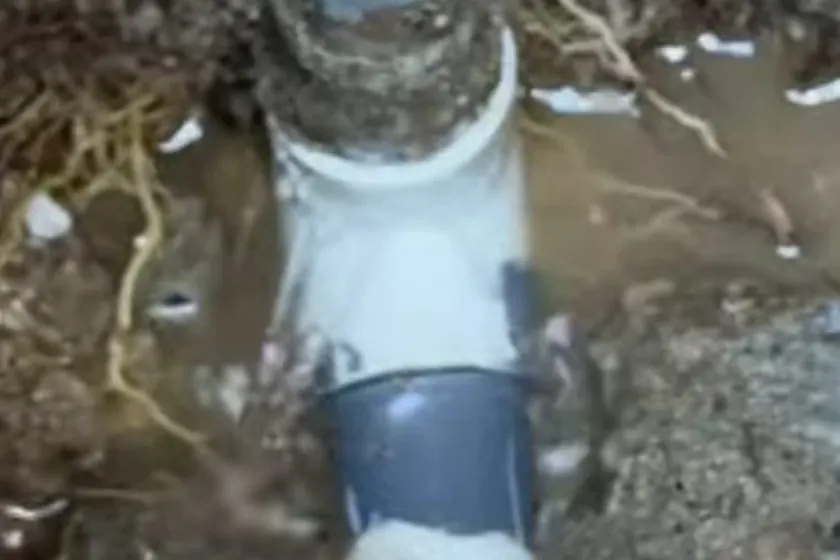 A sewer lateral or cleanout area is opened for repair and inspection near Cerritos, CA on Sewer Line Repair in Cerritos, CA faq slr 003